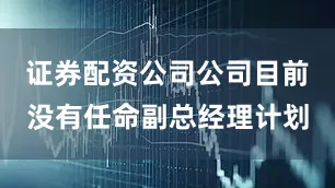 证券配资公司公司目前没有任命副总经理计划